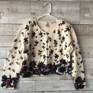 Mannequin Cottagecore Floral Embroidered oversized crop cardigan